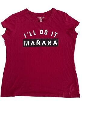 Wound Up Burgundy 'I'll Do It Mañana' Graphic Tee size XXXL 21